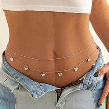 Load image into Gallery viewer, New Charm Sexy Double Layer Butterfly Chain for Women Waist Bead Belly Chain Belly Belt Summer Beach Body Jewelry Accessories