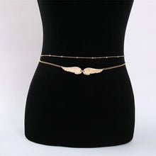 Load image into Gallery viewer, Lucky Angel Wings Belly Chains For Women Antique Gold Silver Color Metal Beach Bikini Link Chains Waist Body Jewelry Accessory