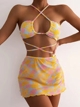 Load image into Gallery viewer, Kayphoria X “Siren Daisy Dream” 3-Piece Bikini & Skirt Set