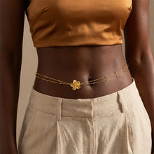 Load image into Gallery viewer, Simple Double Layers Belly Chains for Women Y2K Gold Color Metal Flower Bikini Waist Body Chain Beach Vacation Versatile Jewelry