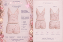 Load image into Gallery viewer, Blush Mistletoe Lace Camisole & Shorts