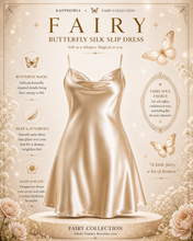 Load image into Gallery viewer, Kayphoria Fairy Silk Slip Dress ✧ Butterfly Back Nightgown