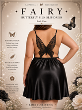Load image into Gallery viewer, Kayphoria Fairy Silk Slip Dress ✧ Butterfly Back Nightgown