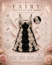 Load image into Gallery viewer, Kayphoria Fairy Lace Satin Slip Dress – Enchanted Nightgown