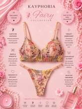 Load image into Gallery viewer, Floral Embroidery Lingerie Set Women Sheer 2-Piece Boho Bra + Panty Underwear Set Intimates