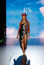 Load image into Gallery viewer, Midnight Blossom Lace Appliqué Gown