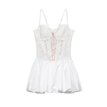 Load image into Gallery viewer, Dreamer Lace Satin Slip Dress – Midnight Noir