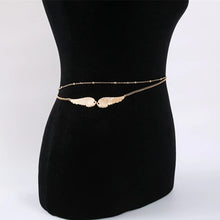 Load image into Gallery viewer, Lucky Angel Wings Belly Chains For Women Antique Gold Silver Color Metal Beach Bikini Link Chains Waist Body Jewelry Accessory