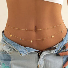 Load image into Gallery viewer, New Charm Sexy Double Layer Butterfly Chain for Women Waist Bead Belly Chain Belly Belt Summer Beach Body Jewelry Accessories