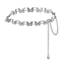 Load image into Gallery viewer, Fashion Butterfly Belt Waist Chain For Women Girl Silver Color Punk Metal Belly Belts Chain Body Chain Waistband Charm Jewelry