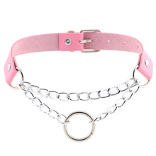 Load image into Gallery viewer, X Pink Leather Chocker Necklaces