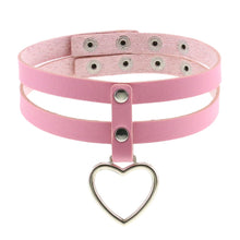 Load image into Gallery viewer, X Pink Leather Chocker Necklaces