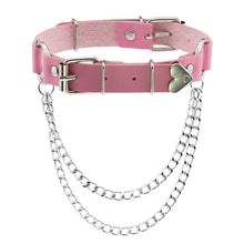 Load image into Gallery viewer, X Pink Leather Chocker Necklaces