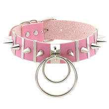 Load image into Gallery viewer, X Pink Leather Chocker Necklaces