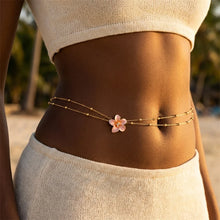 Load image into Gallery viewer, Simple Double Layers Belly Chains for Women Y2K Gold Color Metal Flower Bikini Waist Body Chain Beach Vacation Versatile Jewelry
