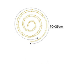 Load image into Gallery viewer, 2025 New STAINLESS STEELGold Color Round Beaded Waist Chain for Women Simple Metal Double-Layer Chain Adjustable Belly Chain Bea
