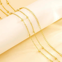 Load image into Gallery viewer, 2025 New STAINLESS STEELGold Color Round Beaded Waist Chain for Women Simple Metal Double-Layer Chain Adjustable Belly Chain Bea
