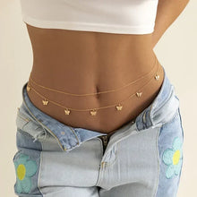 Load image into Gallery viewer, New Charm Sexy Double Layer Butterfly Chain for Women Waist Bead Belly Chain Belly Belt Summer Beach Body Jewelry Accessories
