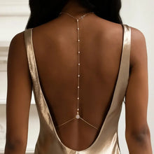 Load image into Gallery viewer, Fashion Bridal Back Chain Jewelry Pearl Underwear for Wedding Women Charm Lady Water Drop Crystal Body Jewelry Dress Accessories
