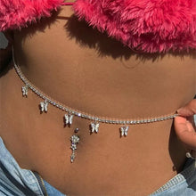 Load image into Gallery viewer, Fashion Simple Butterfly Bead Chain Ladies Waist Belly Chain Belly Belt Chain Fashion Body Jewelry Spring Summer Jewelry Gifts
