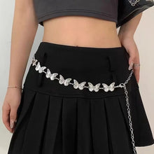 Load image into Gallery viewer, Fashion Butterfly Belt Waist Chain For Women Girl Silver Color Punk Metal Belly Belts Chain Body Chain Waistband Charm Jewelry
