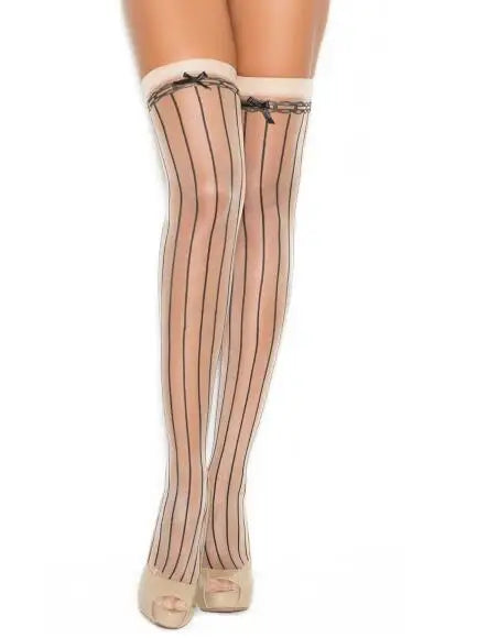 Elastic Sexy Stockings For Women Black Line Print Stay Up Tights Thigh High Stockings Sexy Lingerie Nude Mesh Pantyhose Hosiery