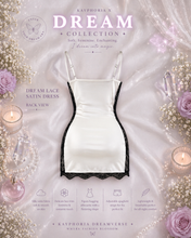 Load image into Gallery viewer, Kayphoria X Dream Satin Lace Mini Dress – Ivory Noir
