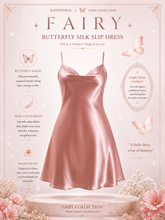 Load image into Gallery viewer, Kayphoria Fairy Silk Slip Dress ✧ Butterfly Back Nightgown
