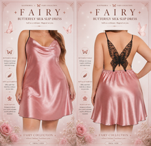 Load image into Gallery viewer, Kayphoria Fairy Silk Slip Dress ✧ Butterfly Back Nightgown
