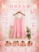 Load image into Gallery viewer, Dream Babydoll Nightdress – Fairy Soft Lounge Slip
