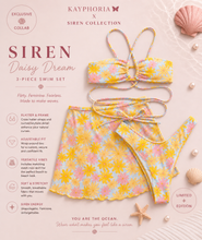 Load image into Gallery viewer, Kayphoria X “Siren Daisy Dream” 3-Piece Bikini &amp; Skirt Set
