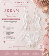 Load image into Gallery viewer, Cloudlace Dream Set ☁️
Sheer Lace Tie-Front Cami &amp; Ruffle Shorts
