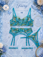 Load image into Gallery viewer, Azure Bloom Embroidered Fairy Lingerie Set
