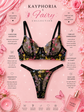 Load image into Gallery viewer, Floral Embroidery Lingerie Set Women Sheer 2-Piece Boho Bra + Panty Underwear Set Intimates
