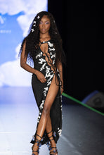 Load image into Gallery viewer, Midnight Blossom Lace Appliqué Gown
