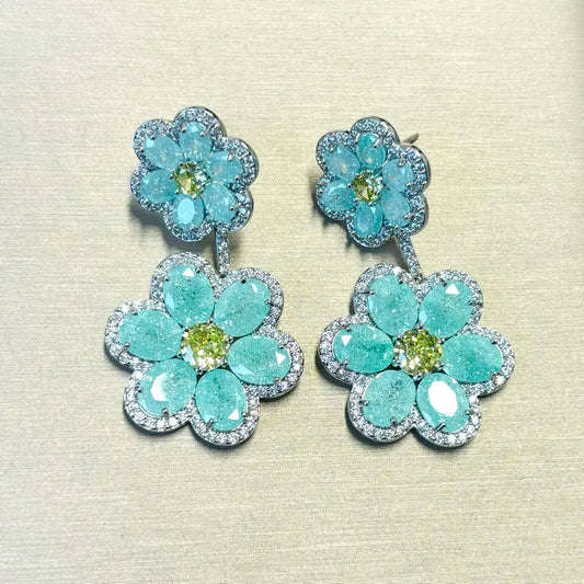 Bilincolor Fashion Summer Pink and Yellow Flower Drop Earring for Women
