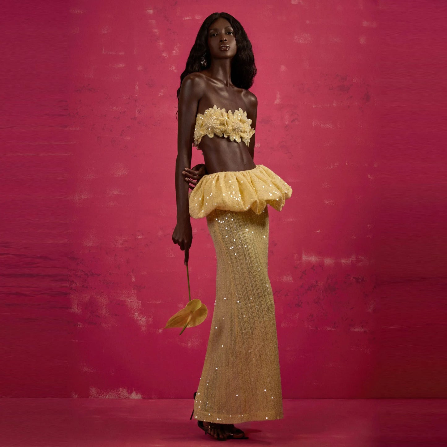 High Waist Sequin Peplum Maxi Skirt Light Gold Sparkly Evening Dress Skirt for Women Glamorous Sequined Party Skirt Evening Wear