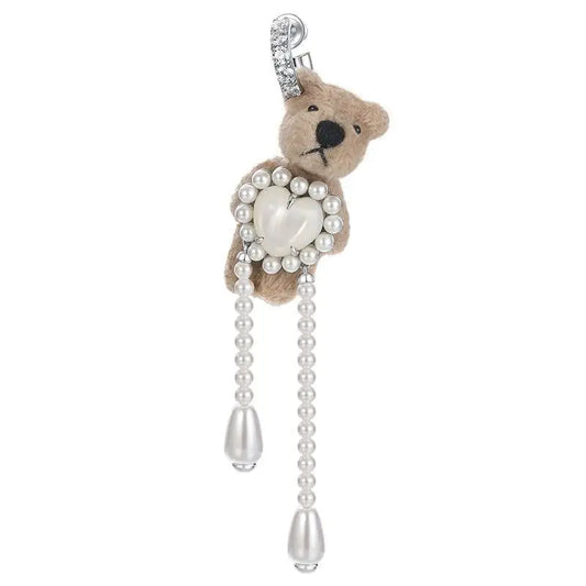 Teddy Bear Earrings Heart Pear Hoop Earrings Brown Bear Cute Animal Funny Earrings for Women Fashion Jewelry Gift