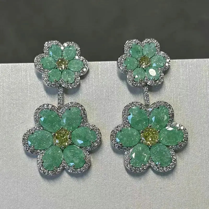 Bilincolor Fashion Summer Pink and Yellow Flower Drop Earring for Women