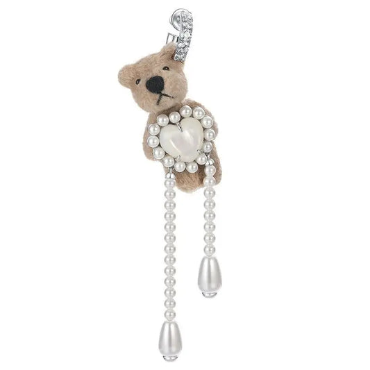 Teddy Bear Earrings Heart Pear Hoop Earrings Brown Bear Cute Animal Funny Earrings for Women Fashion Jewelry Gift
