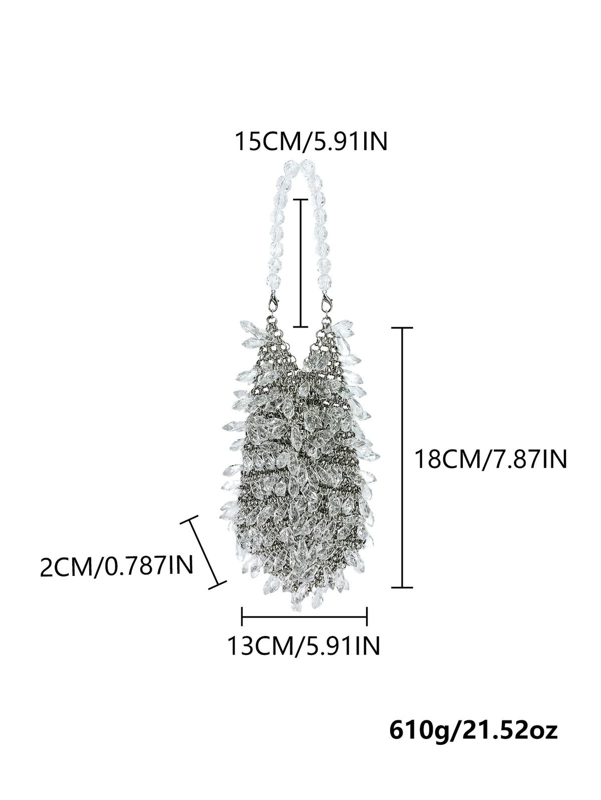 Crystal Bucket Bag — size and fit guide