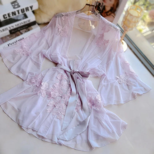 Lace Mesh Robe