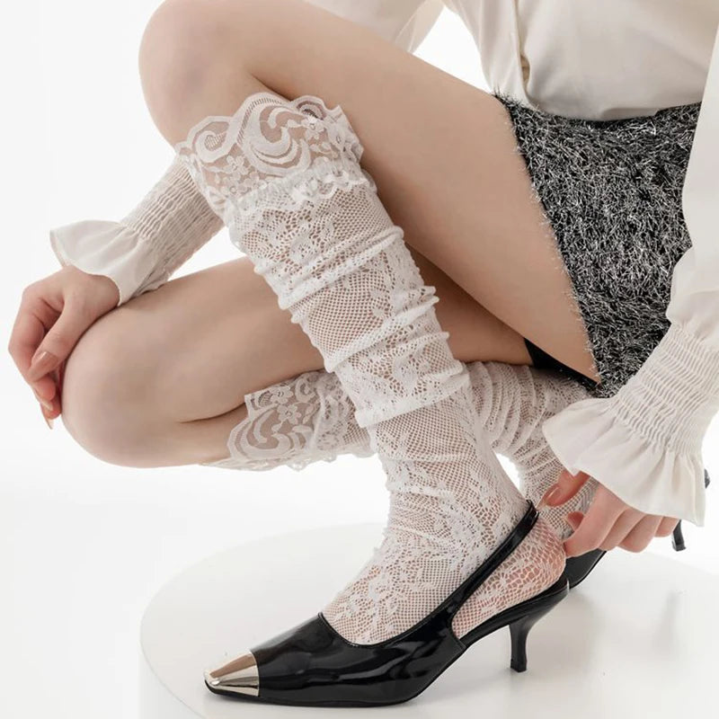 Scallop Lace Knee Highs