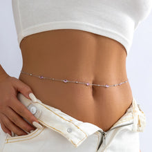 Load image into Gallery viewer, Simple Sexy Blue Pink Rhinestone Belly Chains For Women Silver Gold Color Metal Beach Link Chains Waist Body Jewelry Accessory
