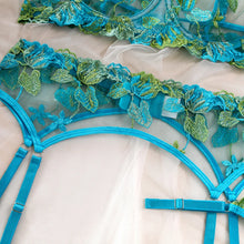 Load image into Gallery viewer, Azure Bloom Embroidered Fairy Lingerie Set
