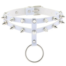 Load image into Gallery viewer, X White Leather Chocker Necklaces
