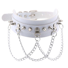 Load image into Gallery viewer, X White Leather Chocker Necklaces
