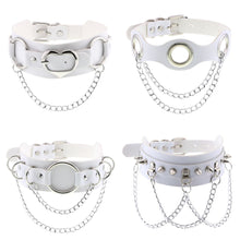 Load image into Gallery viewer, X White Leather Chocker Necklaces
